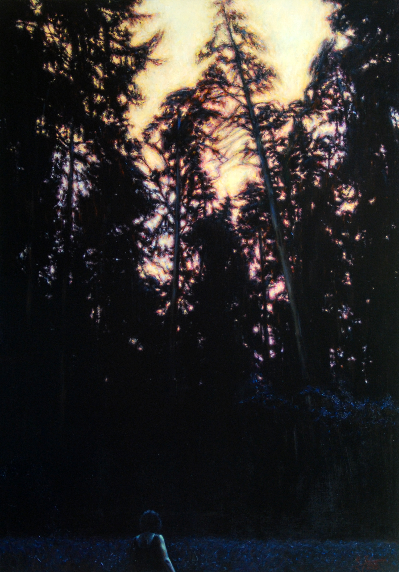 W ciemności, olej na płótnie, 100x70cm, 2015
