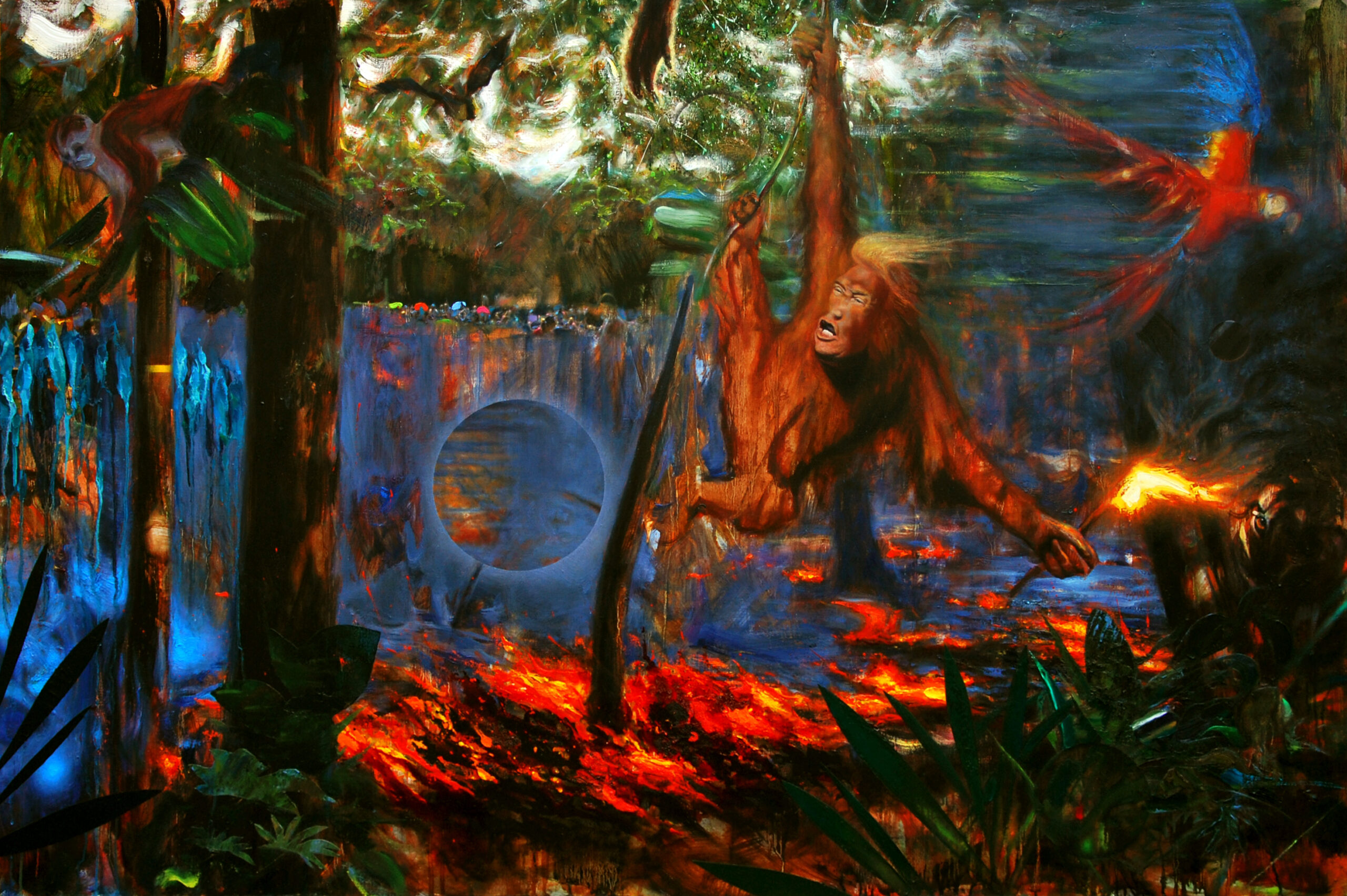 The Arsonist, oil on canvas, 100x150cm, 2018