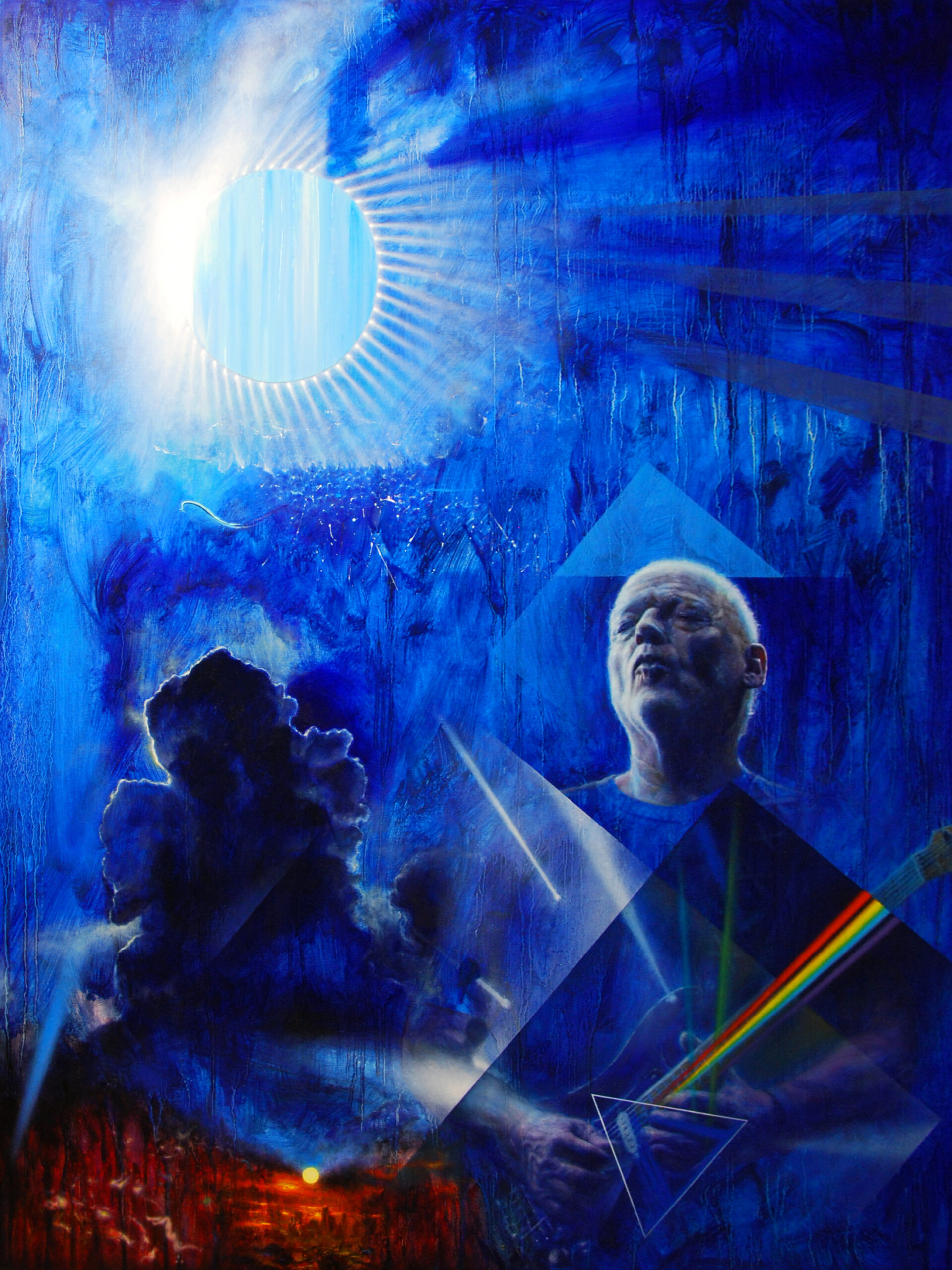 Tribute to David Gilmour, oil on canvas, 120x90cm 2018